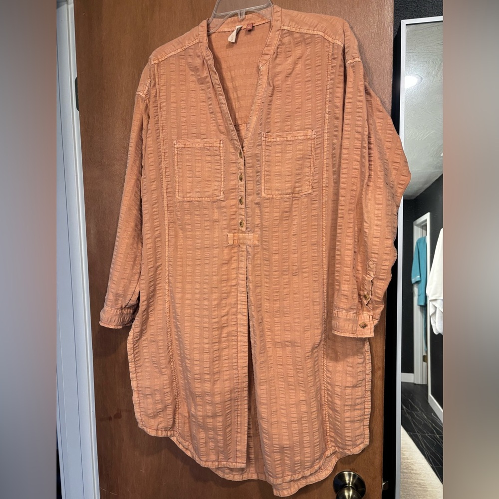Anthropology Pilcro Textured Button-Up Tunic